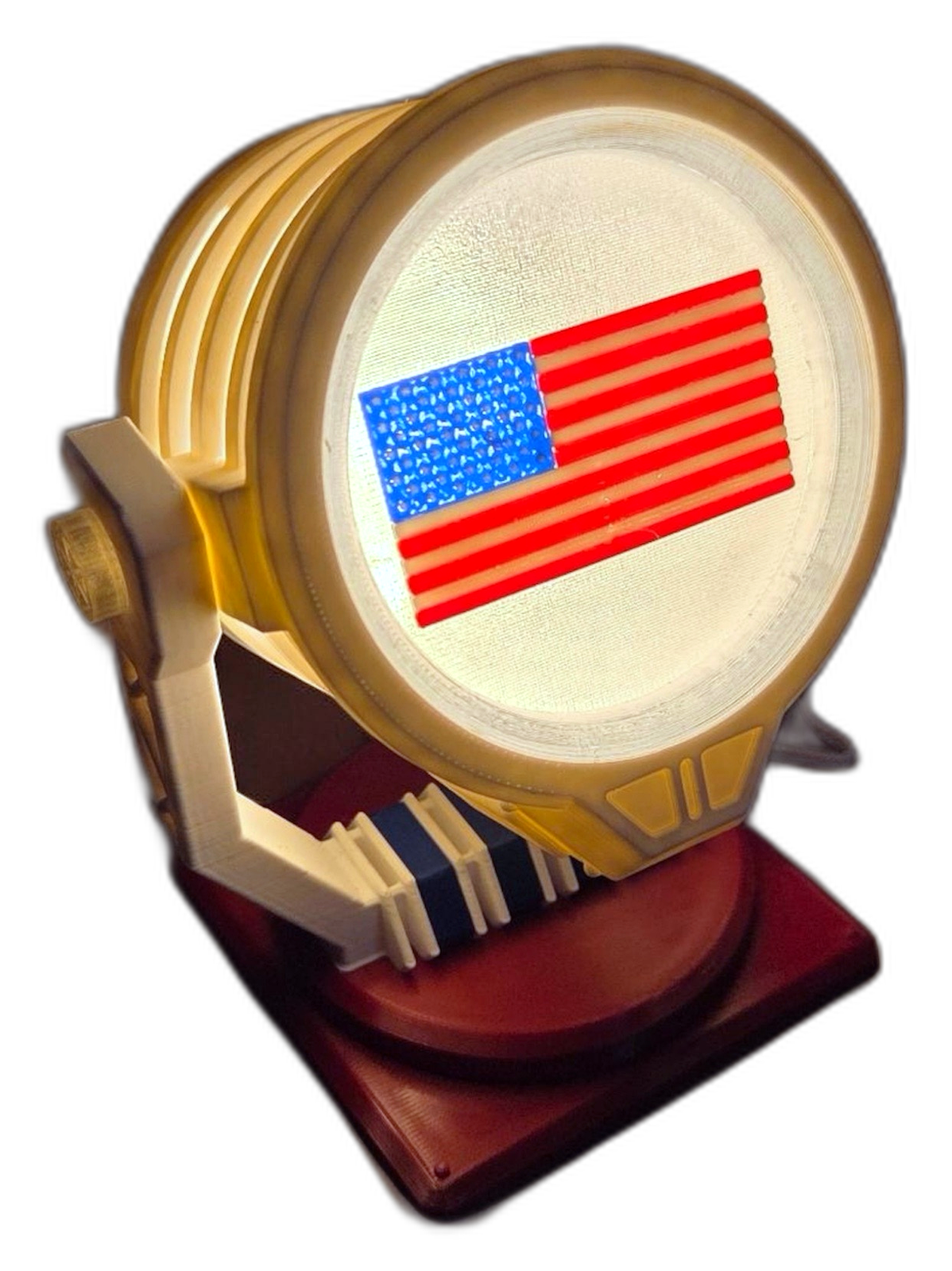 American flag spotlight lamp, gold colorway