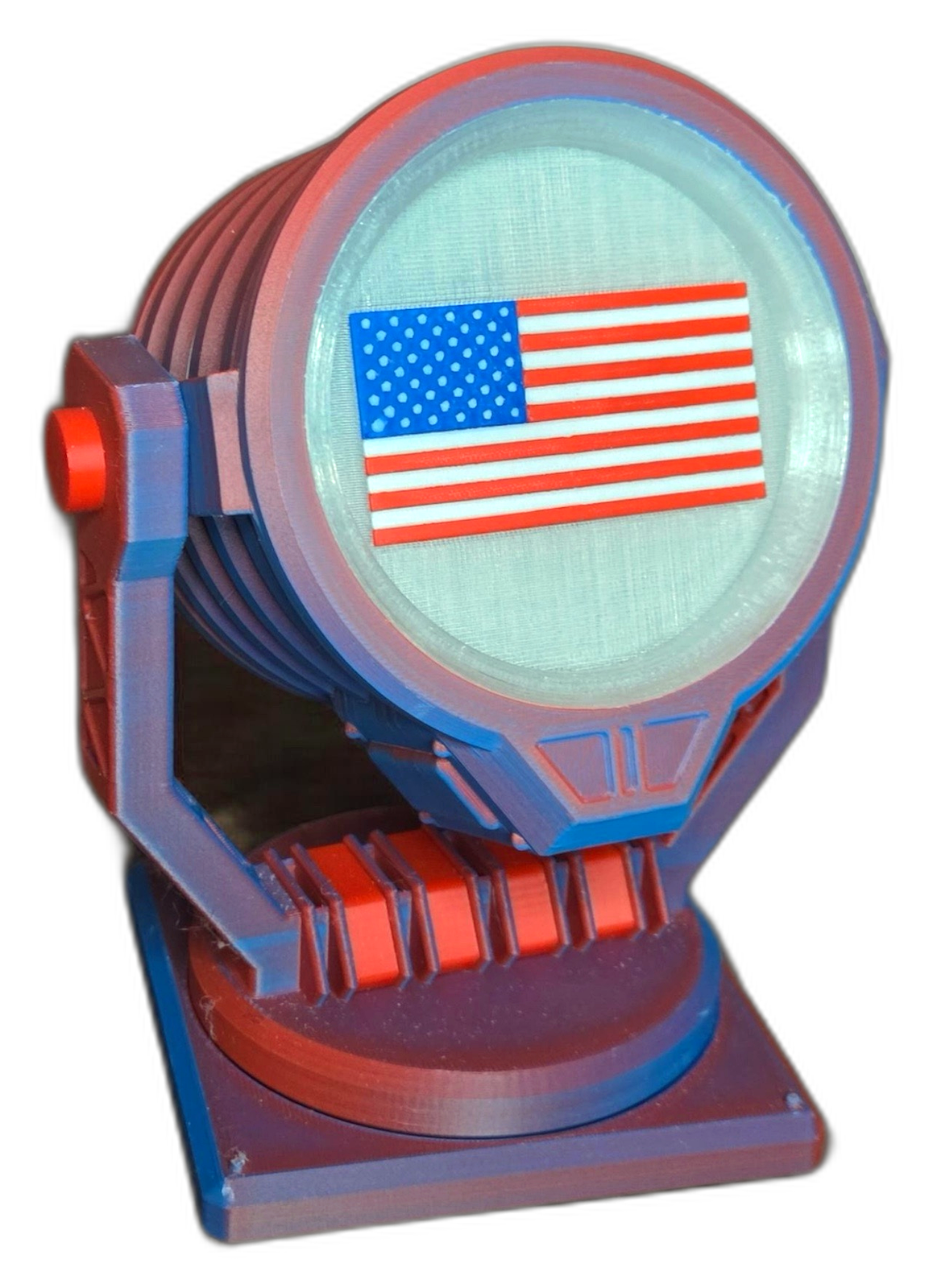 American flag spotlight lamp, red and blue colorway
