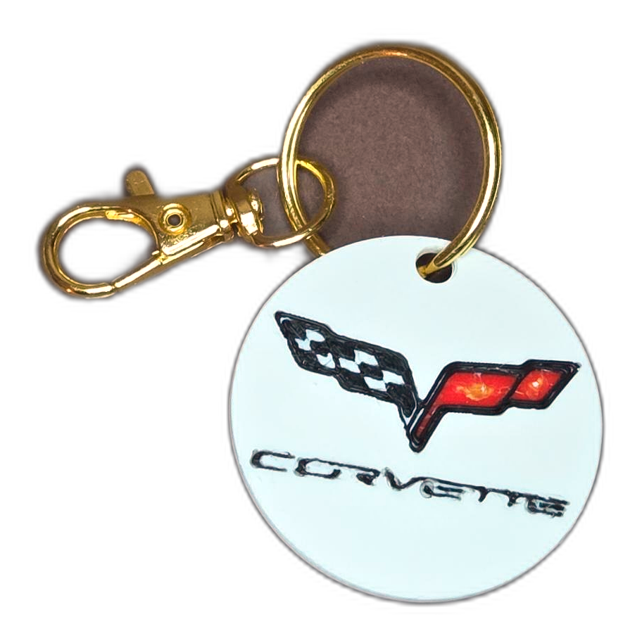 Keychain, round emblem design