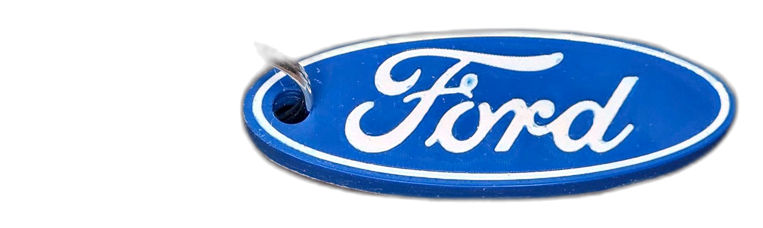 Keychain, oval script design