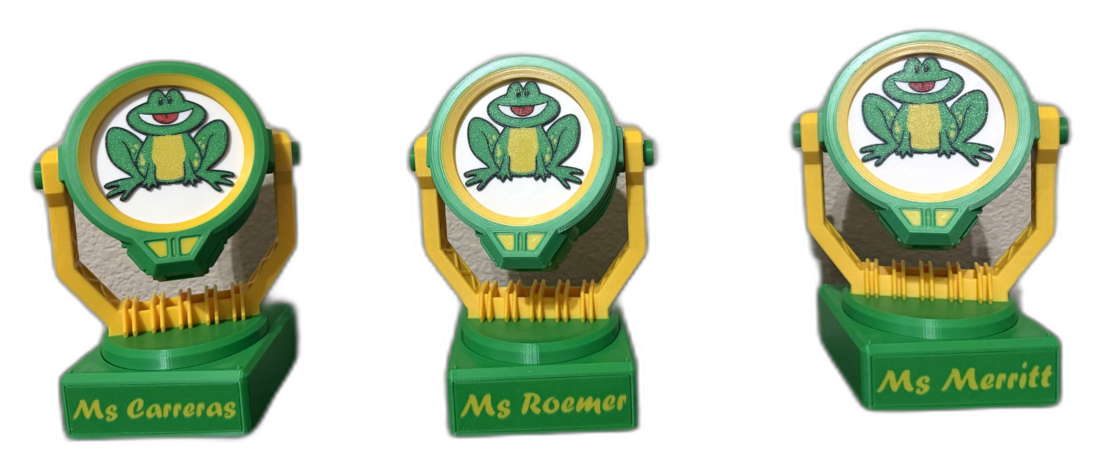 Frog teacher trophy set