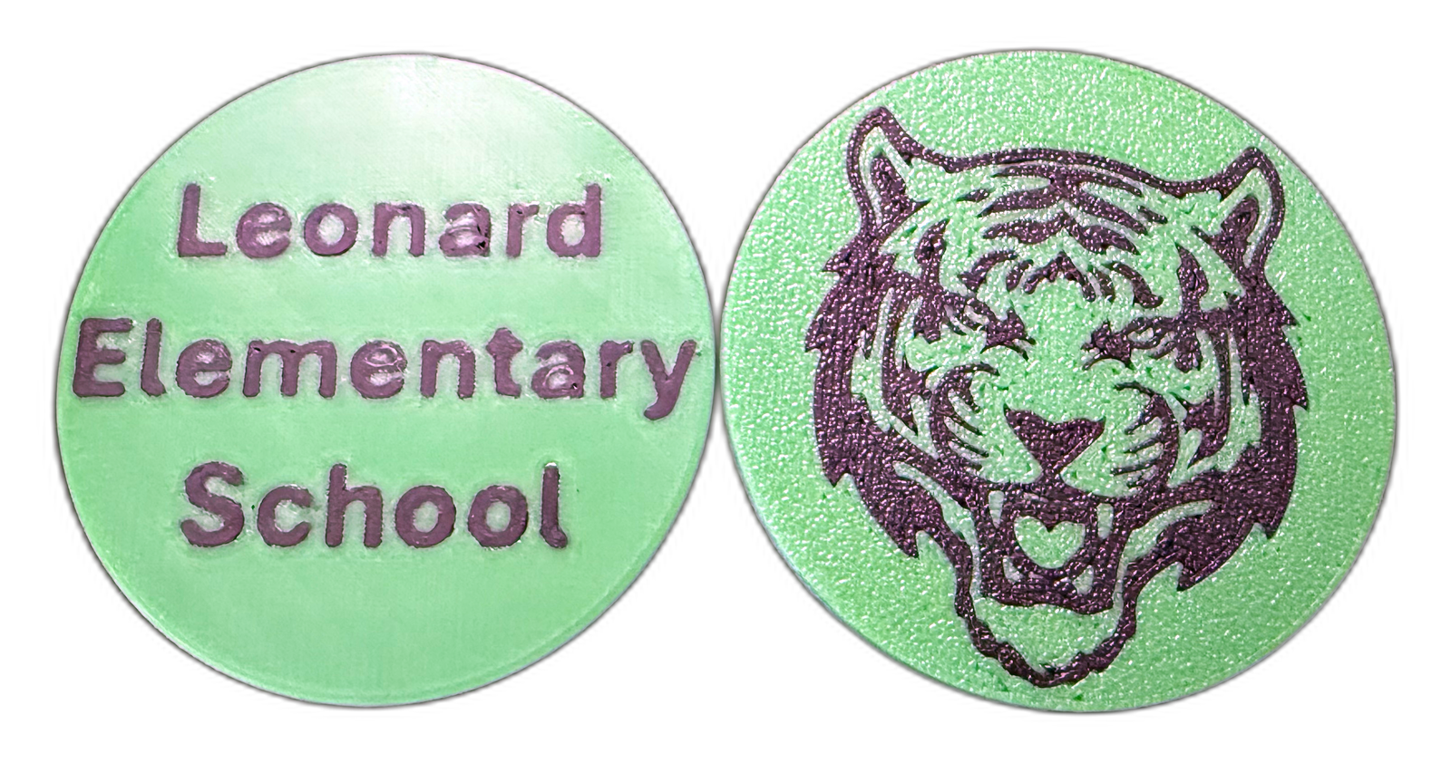Leonard Elementary tiger medallions