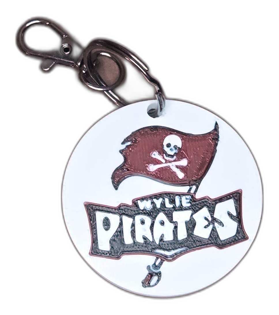 School spirit keychain, pirate design